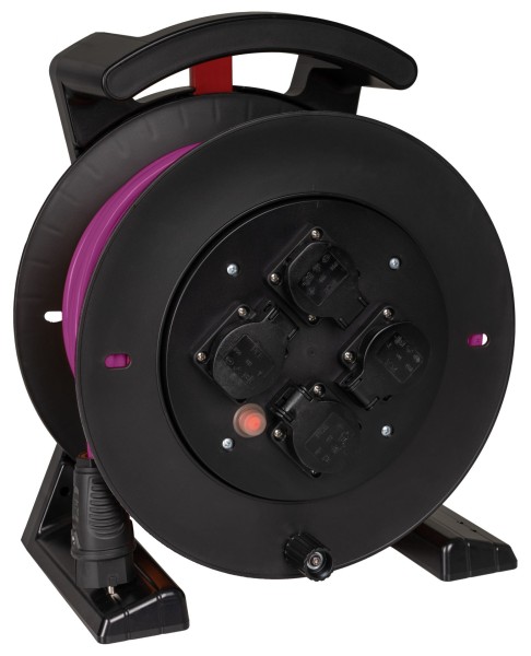 Jumbo-Kabeltrommel 2.0 40m H07BQF 3G1,5 qmm pink-schwarz