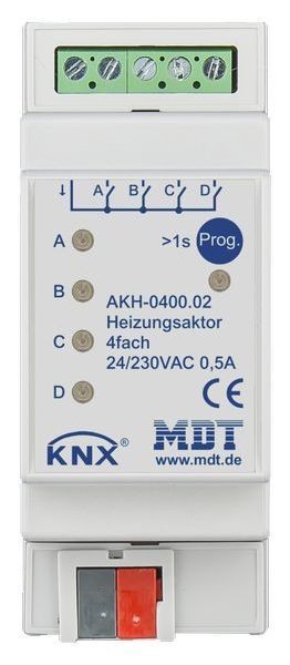 MDT Heizungsaktor AKH-0400.02 4fach 2TE REG 24-230VAC