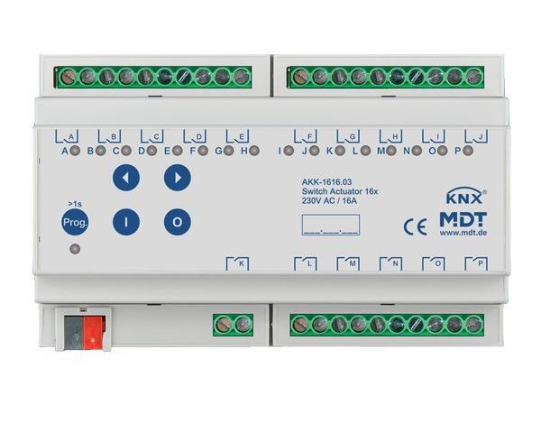 MDT Schaltaktor AKK-1616.03 16fach 8TE REG 16A 230VAC